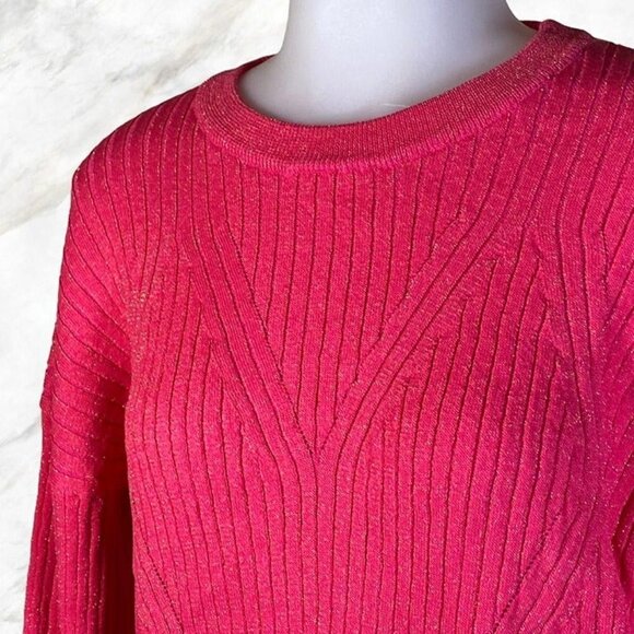 MORE TO COME Mariah Ribbed Sweater - Hot Pink - Picture 9 of 10